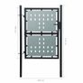 Black Single Door Fence Gate 100 x 175 cm Image 5