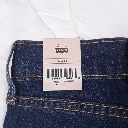 Levi's Dark Wash Indigo Navy Blue 511 Slim Straight Leg Jeans W42/L34