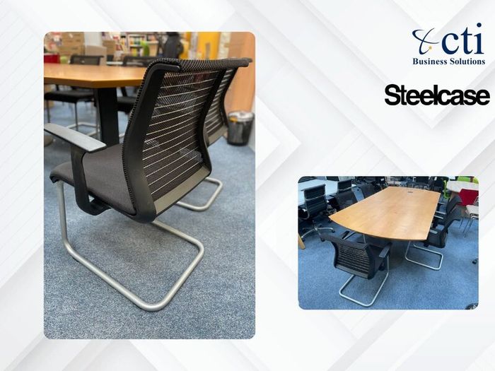10 x Steelcase Black Meeting Chairs - Grade A
