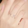 925 Sterling Silver Tassel Adjustable Clear CZ Ring Image 3