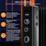 Oil Filled Radiator 2500W with Thermostat & 24h Timer  11 Fin Portable Electric Heater 3 Heat Settings, Overheat & Tip Over Protection, Quiet for Home, Office and Any Room Radiator on Wheels Image 4
