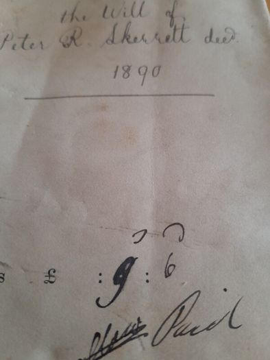 1890 irish hand written document