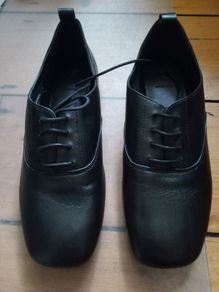 Black leather shoe formal