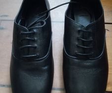Black leather shoe formal