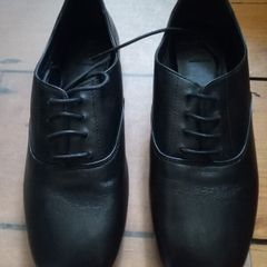 Black leather shoe formal