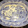 Very Large Antique Blue and White Food Serving Platter, Image 3
