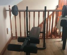 Weight lifting bench with weights