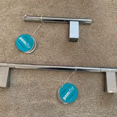 Chrome towel & toilet holder