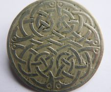 Vintage Brooch Celtic Design Scottish  Pewter Pin Brooch