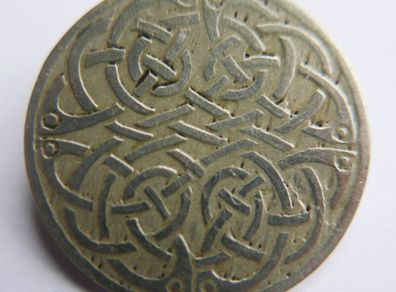 Vintage Brooch Celtic Design Scottish  Pewter Pin Brooch