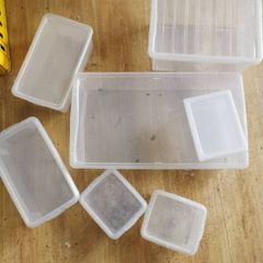 Assorted plastic boxes