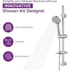 Blue Canyon 1.5m Chrome Shower Head & Hose + Rail