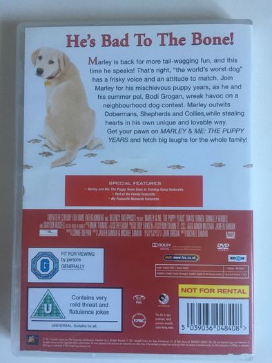 Marley & Me: The Puppy Years [2011] Travis Turner & Donnelly Rhodes [Movie DVD]