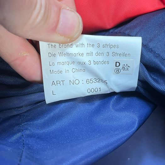 Adidas Duffle Bag - Blue Red Gym Travel Sports - Spell Out - 90s
