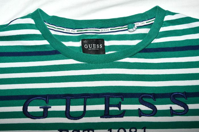 Guess Green and White Vintage T-Shirt XL