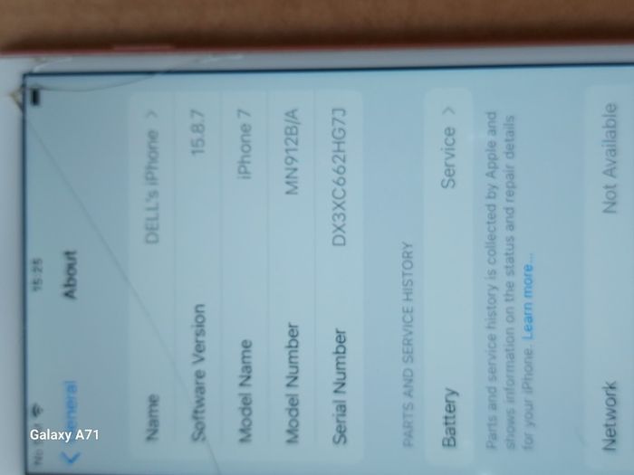 Apple Iphone 7, white, 32 GB, working perfect, some small cracks top right hand corner