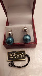 sterling silver  cultured  pearl earrings