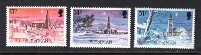 1985 Isle of Man Christmas Commemorative Stamps Mint Never Hinged (MNH)