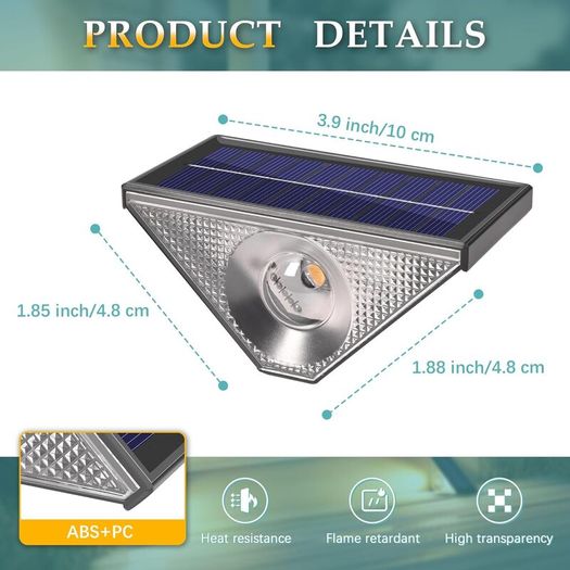 Solar Step Lights 6 Pack - Solar Fence Lights for Stair, Deck, Porch, Patio, Fence, Garden, Yard