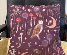 Hand made woodlands theme pre-filled 17"x17" cushions