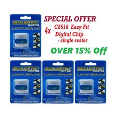 Scalextric  C8516: Sale! 4x New Easy-Fit Digital Chip Single Seater