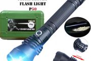 LED Glare Bright Flashlight Zoomable Adjustable Light USB Rechargeable Torch 26650 Battery Waterproof