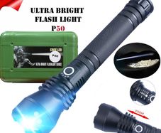 LED Glare Bright Flashlight Zoomable Adjustable Light USB Rechargeable Torch 26650 Battery Waterproof