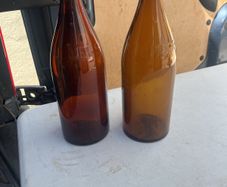 2 empty Flagons. Bulmers bottles.. corked caps