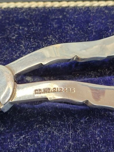 Antique Victorian Walker & Hall Grape Scissors - Sheffield Plated - Cased 1893