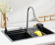 Waterfall Kitchen sink set Xspecial KEB001IT silver