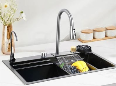 Waterfall Kitchen sink set Xspecial KEB001IT silver