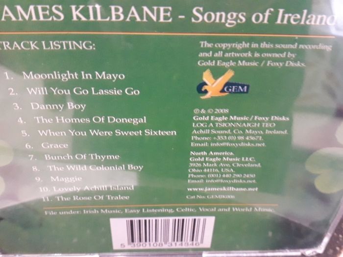 James Kilbane cd Songs of Ireland