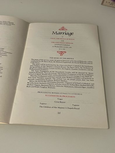 The Royal Wedding 1981 Official Programme