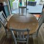 Camille Soft Grey Wooden Round Extending Dining Table, chairs and coffee table Image 3