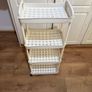 4 Tier Slim Storage Trolley on Wheels White Image 3