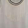 VINCE OTTO white fringed vest with jewelled neckline Sz S/M (Fit 8-10 UK) Image 9