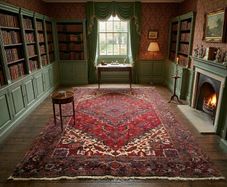 Classic Large Persian Heriz Hand Knotted Carpet Rug