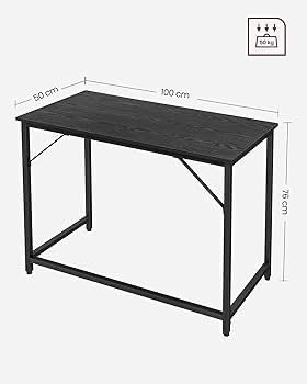 NEW SALE | Computer Desk, Small Office Desk and Workstation, Work Desk for Home Office, Study, Bedroom, 50 x 100 x 76 cm, Industrial Style, Metal Frame