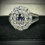 Blue Sapphire and White Topaz 925 Silver Ring Image 2