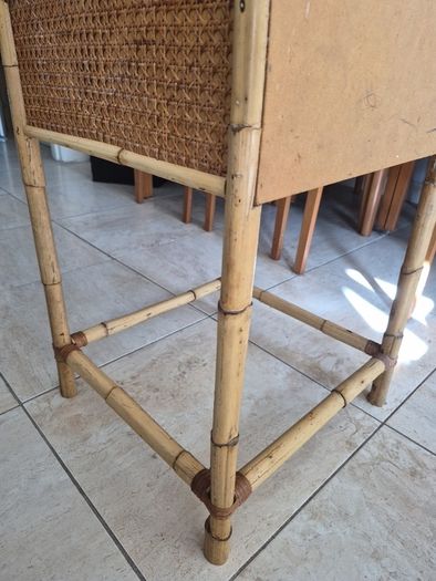 Vintage Bamboo and cane Bedside locker