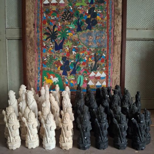 Vintage Chinese Figural Chess Pieces