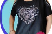 Tops Women Coldshoulder heart
