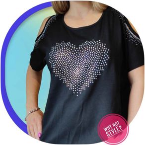 Tops Women Coldshoulder heart