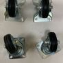 Heavy duty 200mm Castors Black Rubber with swivel brake set Image 2