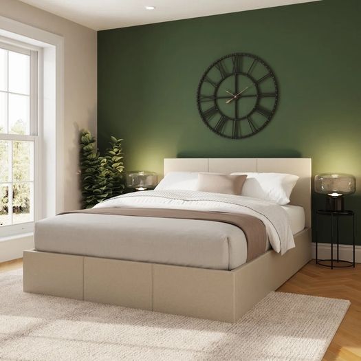 Double ottoman storage bed with mattress