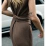 Quilted sleeveless dress with pockets Image 4