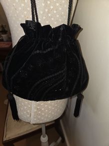 Principles black velvet evening bag