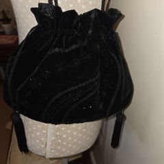 Principles black velvet evening bag
