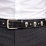 Unisex Black Skull Studded Leather Belt Punk Gothic Rock Leather Belt with Metal Skull & Rivets for Men Women Image 7