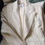 Mango suit jacket + wide leg trousers striped tailored set beige similar to Michelle Keegan 8/10 Image 4